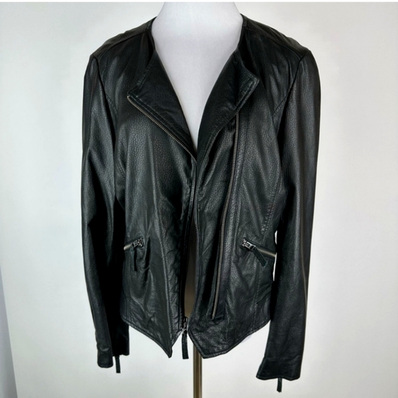 Lucky Lambskin Black Moto Jacket - Picture 1 of 10